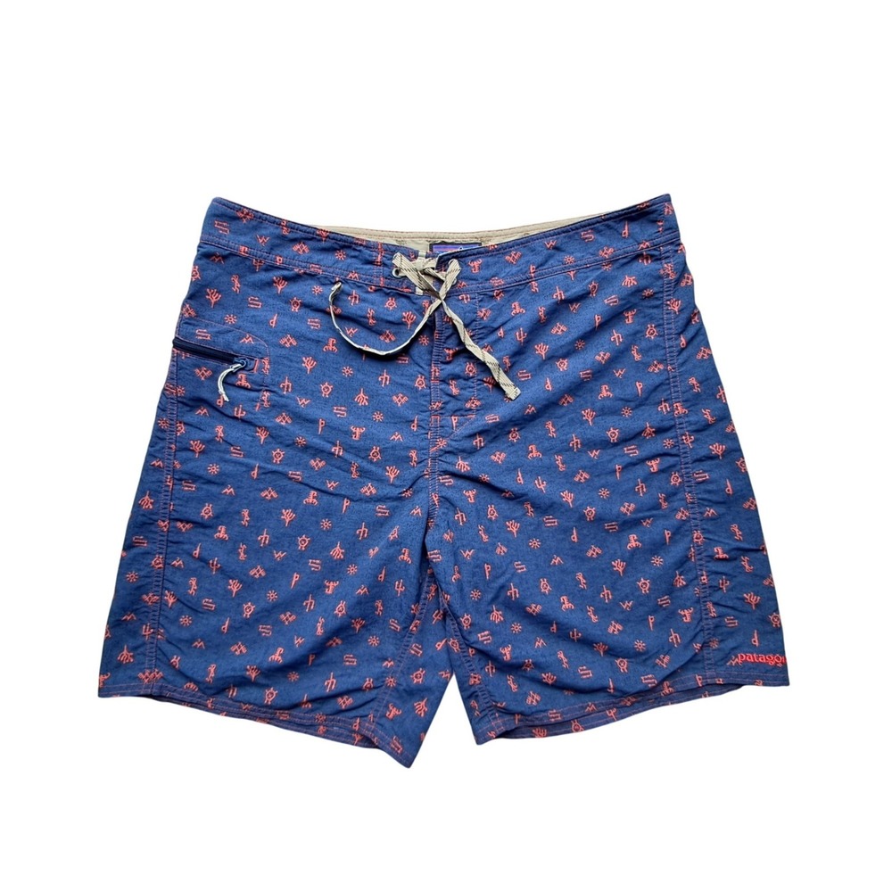 Patagonia NWOT‎ Mens Blue Orange Cactus Scorpion Board Shorts 36 STY86620SP16